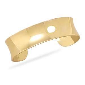  18mm 14kt GP Brass Concave Fashion Cuff Bracelet Jewelry