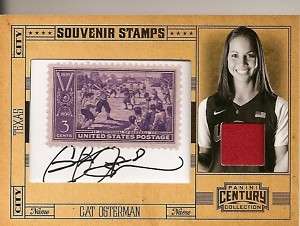 2010 Cat Osterman Signed Autograph Panini Century Swatch Card 1/3 