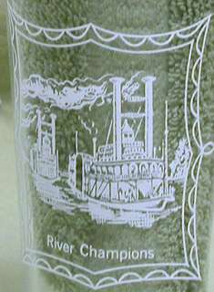 Vintage Glass Mississippi River Champions Steam Boat  