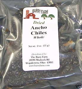 Ancho Chile Peppers, Dried, Whole, 2 oz. FNP246  