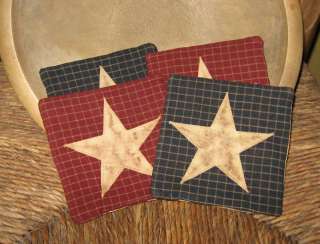 Primitive Americana Stars Coasters Set of 4  