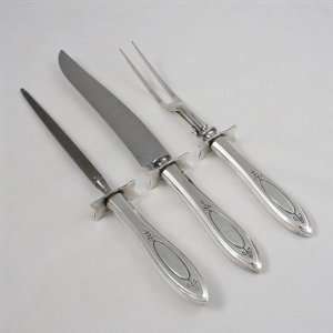 Adam by Community, Silverplate Carving Fork, Knife & Sharpener, Roast 