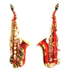  Jollysun Red Curved Soprano Saxophone Musical Instruments