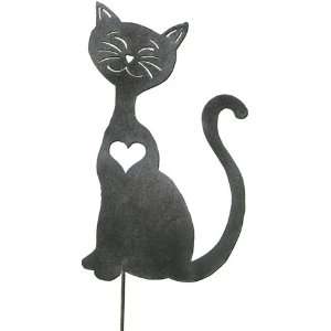  Cat Heart Garden Stake / Garden Decor / Garden Art Patio 