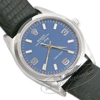   ROLEX AIR KING BLUE DIAL STAINLESS STEEL MID SIZE WATCH 14000  