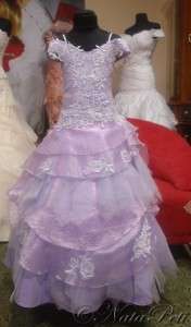 FLOWER GIRL PAGEANT PARTY HOLIDAY DRESS 2980 VIOLET SIZE 6 8  