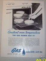 1951 MOUNTAIN FUEL SUPPLY CO. COOKING STOVE AD ART  