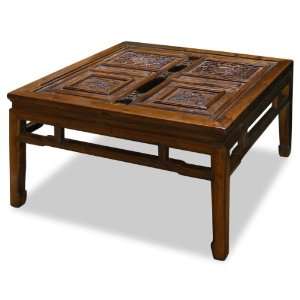  Chinese Antique Panel Square Coffee Table