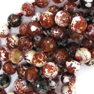 Faceted brown crab agate round beads. This strand is 6.5 long, about 