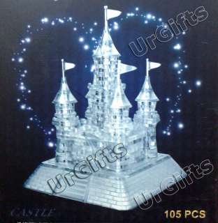 UrGifts     3D Crystal Puzzle Jigsaw Model 105 pcs Castle Clear NEW