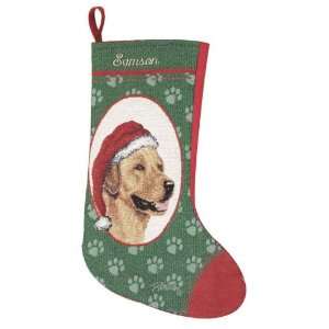  Personalized Dog Christmas Stocking   Lab (Yellow): Home 