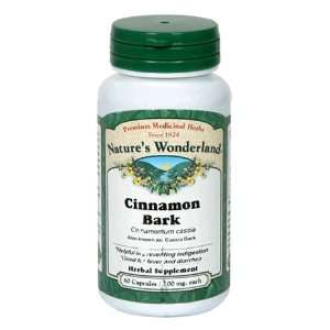  Natures Wonderland Cinnamon Bark, 60 Capsules Health 