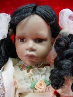   AFRICAN AMERICAN PORCELAIN DOLL Black Girl VICTORIAN COUNTRY  