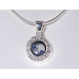    Sterling Silver Necklace with Cubic Zirconia Pendant Jewelry