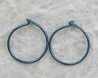 hypoallergenic niobium 14mm blue hoop earrings new one day shipping