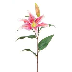 com Pack of 6 Decorative Artificial Pink Casablanca Lily Silk Flower 