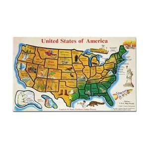  Melissa & Doug USA Map Wooden Jigsaw Puzzle: Toys & Games