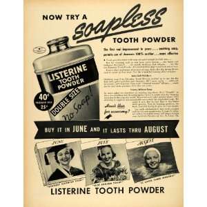  1937 Ad Listerine Tooth Powder Dental Dentifrice Lambert 