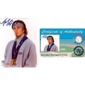  Apolo Anton Ohno   Wearing Olympic Medals   Autographed 