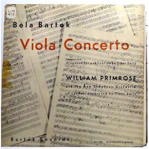  Bela Bartok Viola Concerto, William Primrose, Bartok 