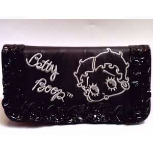  Betty Boop Long Wallet  Trifold Checkbook Wallet Black 