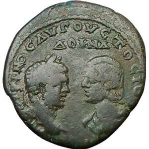 CARACALLA & JULIA DOMNA Marcianopolis Ancient Roman Coin HYGEIA Health 