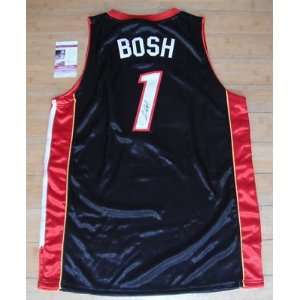 Chris Bosh Autographed Uniform   Black + JSA COA   Autographed NBA 
