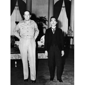  Emperor Hirohito Next to Gen. Douglas Macarthur During 