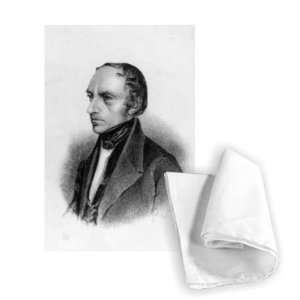  Portrait of Francois Guizot (engraving) (b/w   Tea Towel 