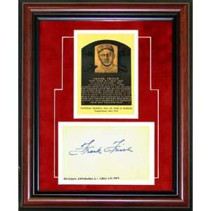  Frankie Frisch Autographed Framed 3x5 Card w/ Hall of Fame 