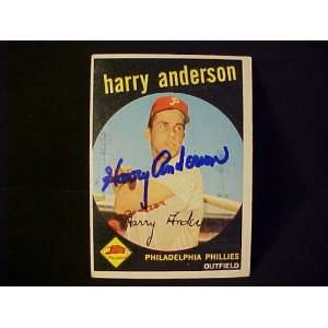 Harry Anderson Philadelphia Phillies #85 1959 Topps Autographed 