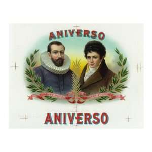 Aniverso Brand Cigar Box Label, Henry Hudson and Robert Fulton Premium 