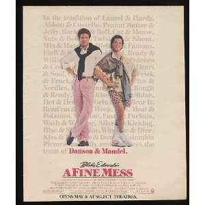  1986 Ted Danson Howie Mandel A Fine Mess Movie Promo Print 