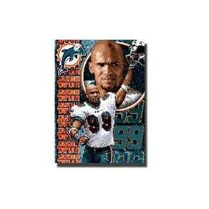 Jason Taylor #98 Miami Dolphins NFL Woven Tapestry Throw Blanket (48 
