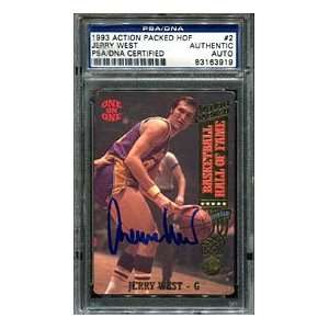 Jerry West Autographed / Signed 1993 Action Packed Card (PSA Slabbed)