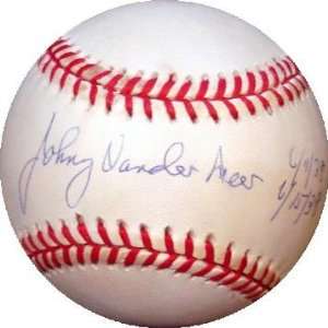  Johnny Vander Meer autographed Baseball inscribed 6/11/38 