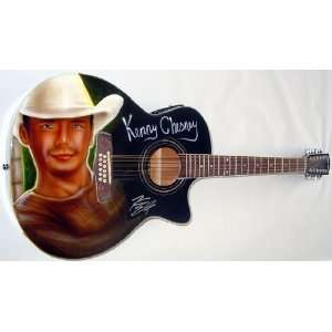 Kenny Chesney Autographed Signed Airbrush Guitar