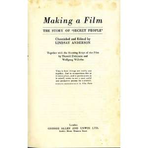  MAKING A FILM THE STORY OF SECRET PEOPLE LINDSAY Anderson Books