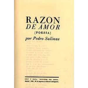  RAZÓN DE AMOR (POESÍA) Pedro Salinas Books
