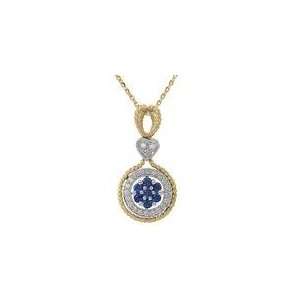  Peter Lam Designer Diamond and Sapphire Pendant Necklace 