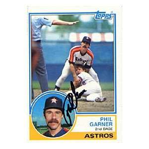 Phil Garner Autographed / Signed 1983 Topps No.478 Houston Astros 