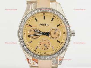 Fossil Stella Multifunction Day/Date Analog Yellow Dial Womens 