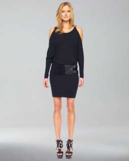 Michael Kors Matte Jersey One Shoulder Dress, Black   Neiman Marcus