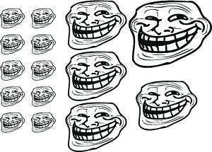 Huge Troll Face Decal Kit! 15 decals!! 4chan /b/ meme  