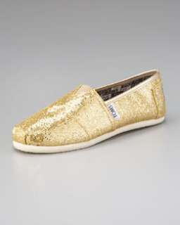 Z0M2P TOMS Gold Glitter Shoe, Youth