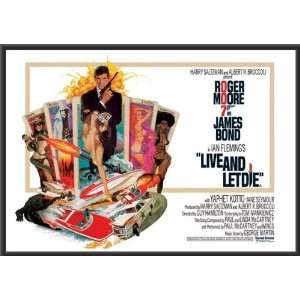 Live and Let Die James Bond Roger Moore Poster Dry Mounted Wood Framed 