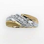 10k Gold Two Tone 1/4 ct. T.W. Certified Diamond Bypass Band Ring