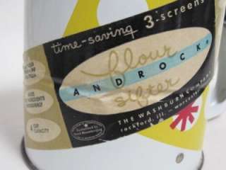 Vintage Androck Three Screen Four Cup Flour Sifter  
