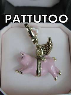 JUICY COUTURE WHEN PIGS FLY PINK PIG FLYING CHARM + BOX  