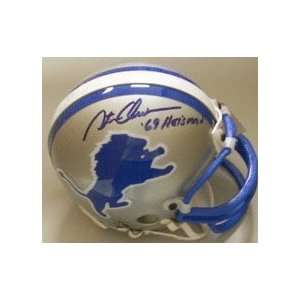 Steve Owens Autographed Detroit Lions Mini Football Helmet with 69 